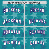 Custom Aqua Purple Personalized All Star Graffiti Pattern Authentic Football Jersey