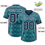 Custom Aqua Navy Personalized All Star Graffiti Pattern Authentic Football Jersey