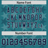 Custom Aqua Navy Personalized All Star Graffiti Pattern Authentic Football Jersey