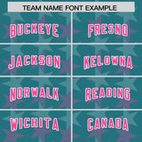 Custom Aqua Pink Personalized All Star Graffiti Pattern Authentic Football Jersey