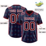 Custom Navy Crimson Personalized All Star Graffiti Pattern Authentic Football Jersey