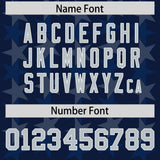 Custom Navy Grey Personalized All Star Graffiti Pattern Authentic Football Jersey