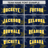 Custom Navy Gold Personalized All Star Graffiti Pattern Authentic Football Jersey