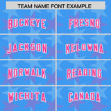 Custom Light Blue Pink Personalized All Star Graffiti Pattern Authentic Football Jersey