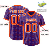 Custom Purple Orange Personalized All Star Graffiti Pattern Authentic Football Jersey