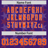 Custom Purple Orange Personalized All Star Graffiti Pattern Authentic Football Jersey