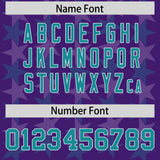 Custom Purple Aqua Personalized All Star Graffiti Pattern Authentic Football Jersey