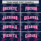 Custom Navy Pink Personalized All Star Graffiti Pattern Authentic Football Jersey