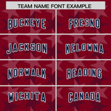 Custom Crimson Navy Personalized All Star Graffiti Pattern Authentic Football Jersey