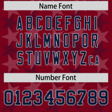 Custom Crimson Navy Personalized All Star Graffiti Pattern Authentic Football Jersey