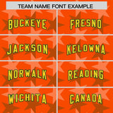 Custom Orange Green Personalized All Star Graffiti Pattern Authentic Football Jersey
