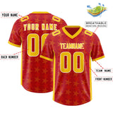 Custom Red Yellow Personalized All Star Graffiti Pattern Authentic Football Jersey