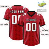 Custom Red Black Personalized All Star Graffiti Pattern Authentic Football Jersey