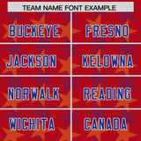 Custom Red Royal Personalized All Star Graffiti Pattern Authentic Football Jersey