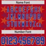 Custom Red Royal Personalized All Star Graffiti Pattern Authentic Football Jersey