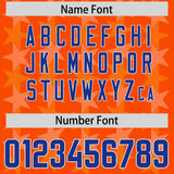 Custom Orange Royal Personalized All Star Graffiti Pattern Authentic Football Jersey