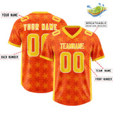 Custom Orange Gold Personalized All Star Graffiti Pattern Authentic Football Jersey