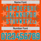 Custom Orange Aqua Personalized All Star Graffiti Pattern Authentic Football Jersey