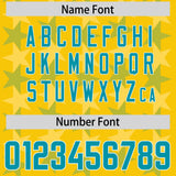 Custom Gold Aqua Personalized All Star Graffiti Pattern Authentic Football Jersey
