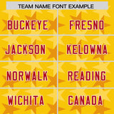 Custom Gold Red Personalized All Star Graffiti Pattern Authentic Football Jersey