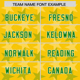 Custom Gold Kelly Green Personalized All Star Graffiti Pattern Authentic Football Jersey