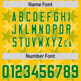 Custom Gold Kelly Green Personalized All Star Graffiti Pattern Authentic Football Jersey