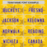 Custom Gold Purple Personalized All Star Graffiti Pattern Authentic Football Jersey