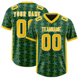 Custom Green Gold Personalized All Star Graffiti Pattern Authentic Football Jersey