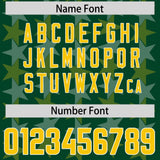 Custom Green Gold Personalized All Star Graffiti Pattern Authentic Football Jersey