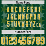 Custom Green Old Gold Personalized All Star Graffiti Pattern Authentic Football Jersey