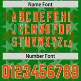 Custom Kelly Green Orange Personalized All Star Graffiti Pattern Authentic Football Jersey