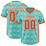Custom Bright Green Orange Personalized All Star Graffiti Pattern Authentic Football Jersey