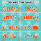 Custom Bright Green Orange Personalized All Star Graffiti Pattern Authentic Football Jersey