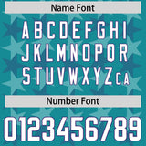 Custom Aqua Purple Personalized All Star Graffiti Pattern Authentic Football Jersey