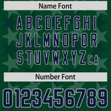 Custom Green Navy Personalized All Star Graffiti Pattern Authentic Football Jersey