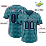 Custom Aqua Navy Personalized All Star Graffiti Pattern Authentic Football Jersey
