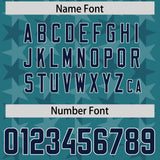 Custom Aqua Navy Personalized All Star Graffiti Pattern Authentic Football Jersey