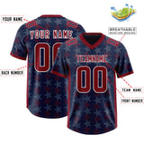 Custom Navy Crimson Personalized All Star Graffiti Pattern Authentic Football Jersey