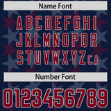 Custom Navy Crimson Personalized All Star Graffiti Pattern Authentic Football Jersey