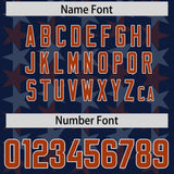 Custom Navy Texas Orange Personalized All Star Graffiti Pattern Authentic Football Jersey