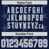 Custom Navy Royal Personalized All Star Graffiti Pattern Authentic Football Jersey