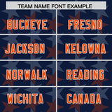 Custom Navy Orange Personalized All Star Graffiti Pattern Authentic Football Jersey