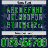 Custom Navy Kelly Green Personalized All Star Graffiti Pattern Authentic Football Jersey