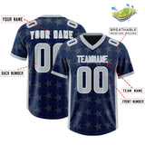 Custom Navy Grey Personalized All Star Graffiti Pattern Authentic Football Jersey