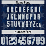 Custom Navy Grey Personalized All Star Graffiti Pattern Authentic Football Jersey