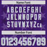 Custom Purple Grey Personalized All Star Graffiti Pattern Authentic Football Jersey
