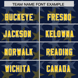 Custom Navy Gold Personalized All Star Graffiti Pattern Authentic Football Jersey