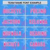 Custom Light Blue Pink Personalized All Star Graffiti Pattern Authentic Football Jersey