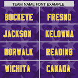 Custom Purple Gold Personalized All Star Graffiti Pattern Authentic Football Jersey