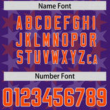 Custom Purple Orange Personalized All Star Graffiti Pattern Authentic Football Jersey